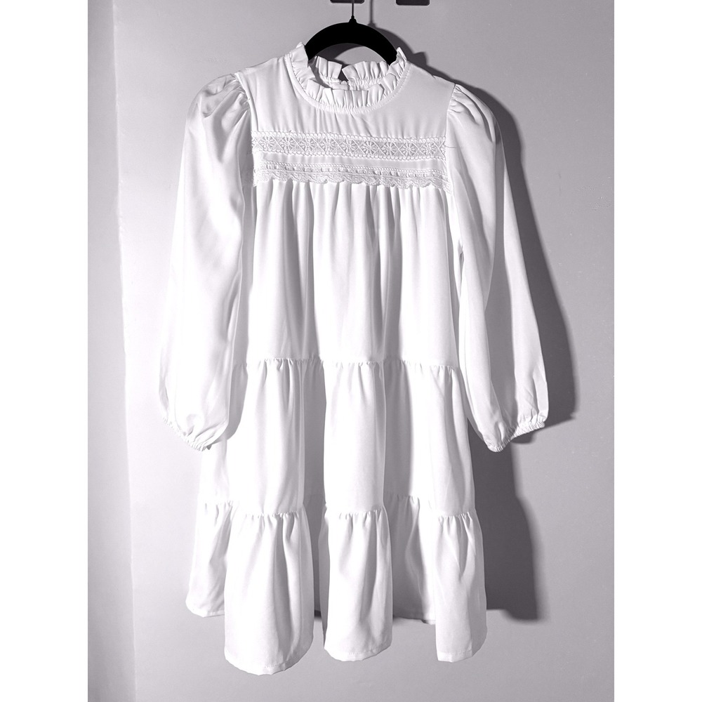 NWT Girls 8-9Y White Lace Tiered Dress First Communion Flower‎ Girl Cottagcore